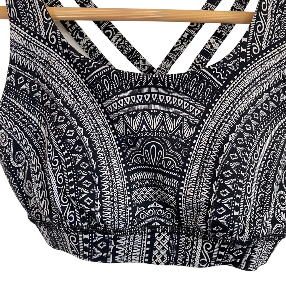 Lululemon Energy Bra Nulux Entwined Ice Grey Black Size 4 - Picture 4 of 10